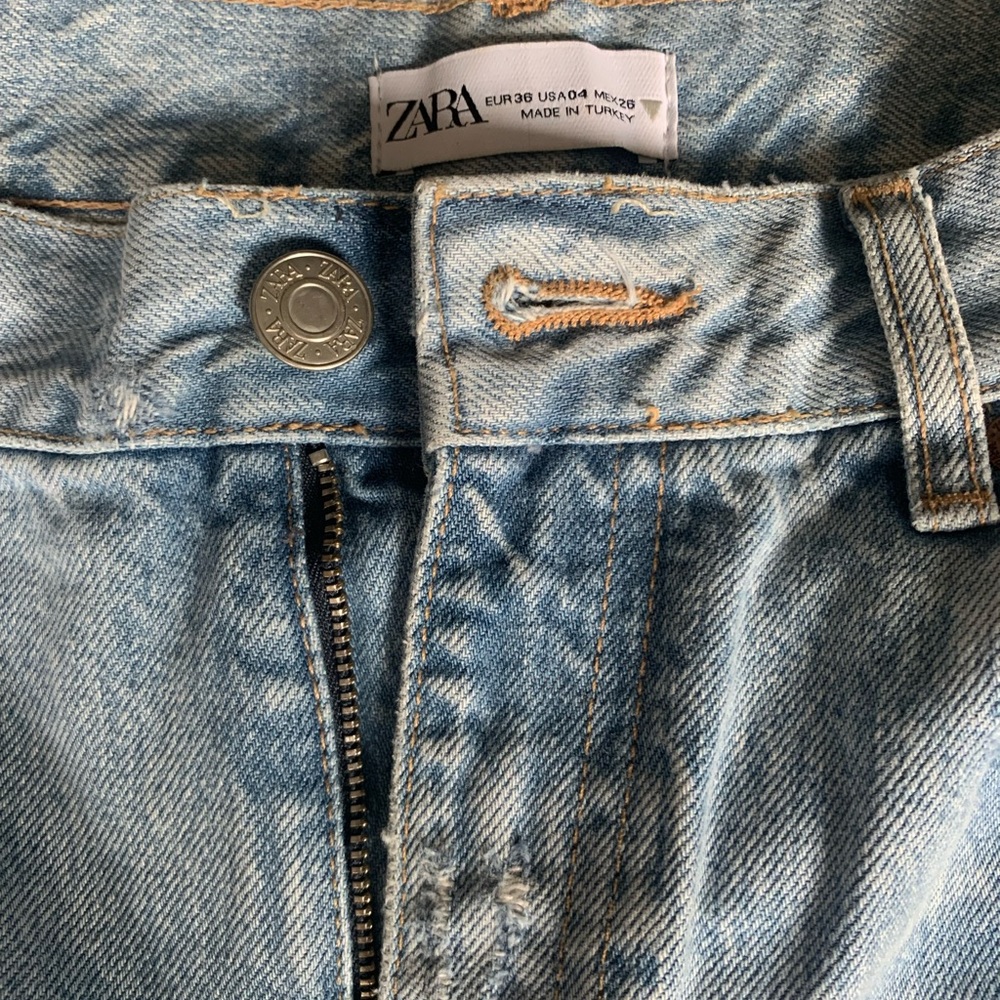 ZARA Hi-Rise Wide Leg Jean Raw Edge - Picture 5 of 5